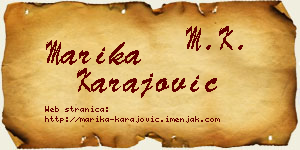 Marika Karajović vizit kartica
